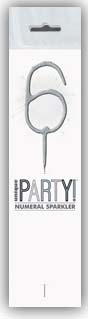 SPARKLER,Numeral 6 H/pk 7in [Packs Only]