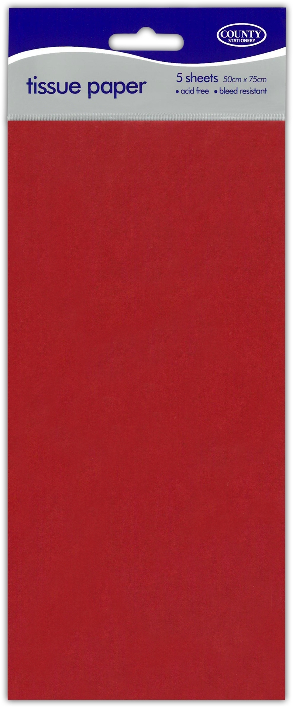 TISSUE PAPER,Red 5`s H/pk [Packs Only]