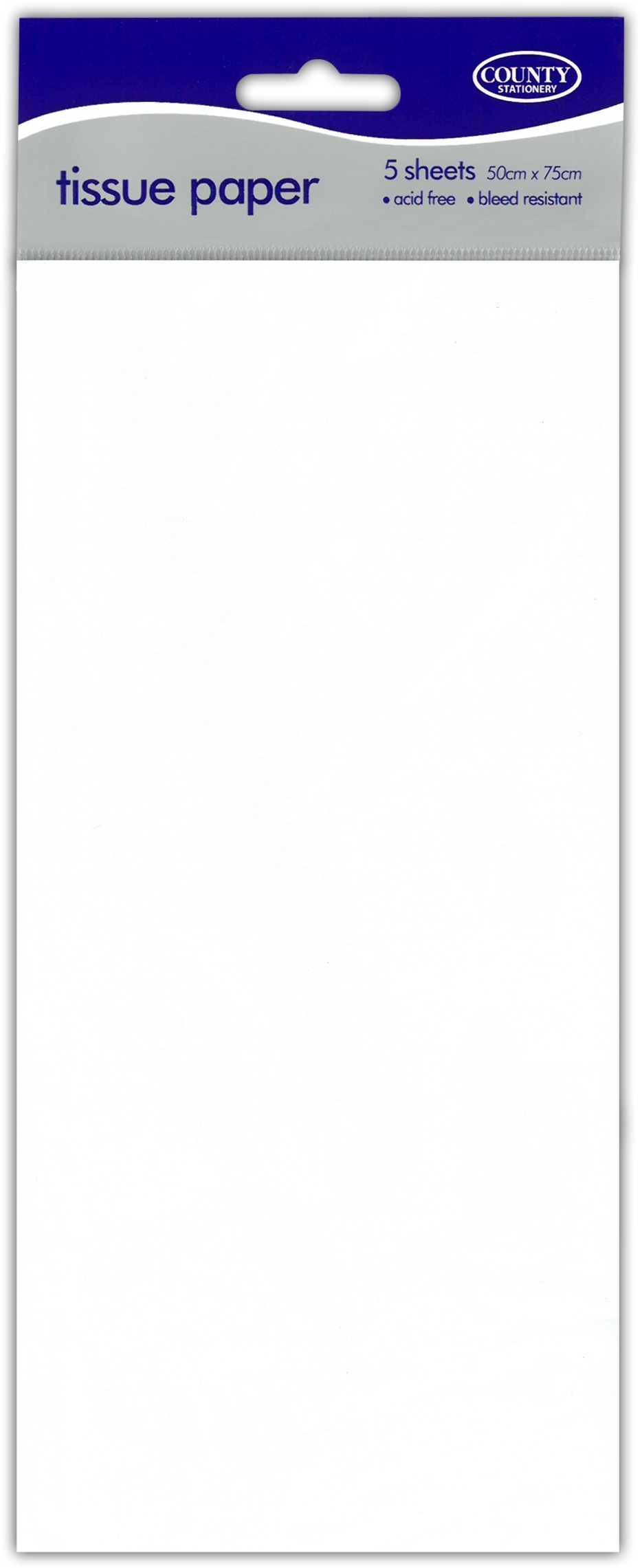 TISSUE PAPER,White 5`s H/pk [Splittable]