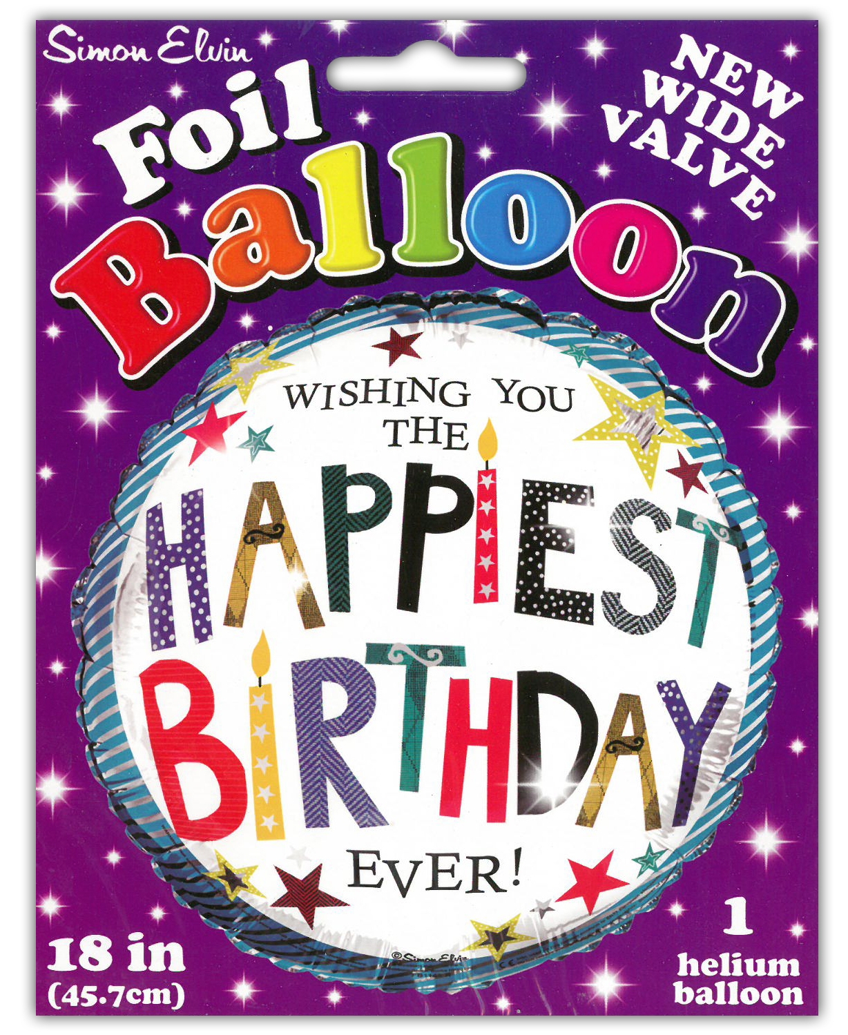 BALLOONS,Birthday Text Helium Foil [Packs Only]