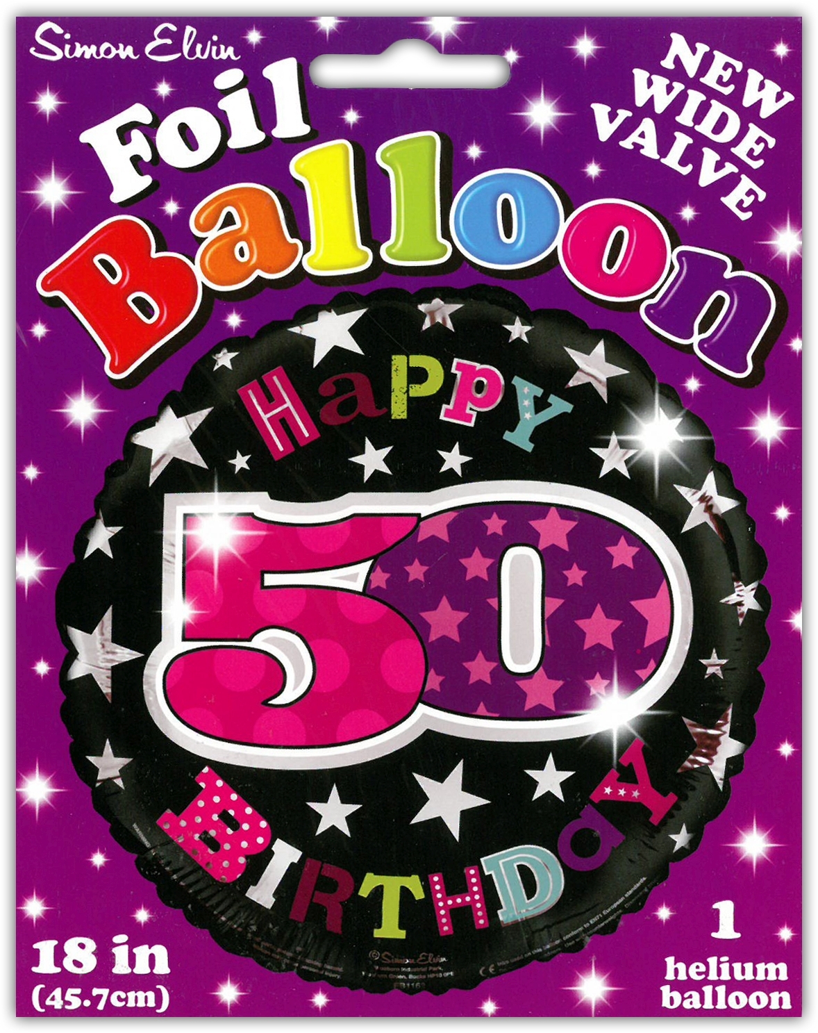 BALLOONS,Age 50 Female Helium Foil [Packs Only]
