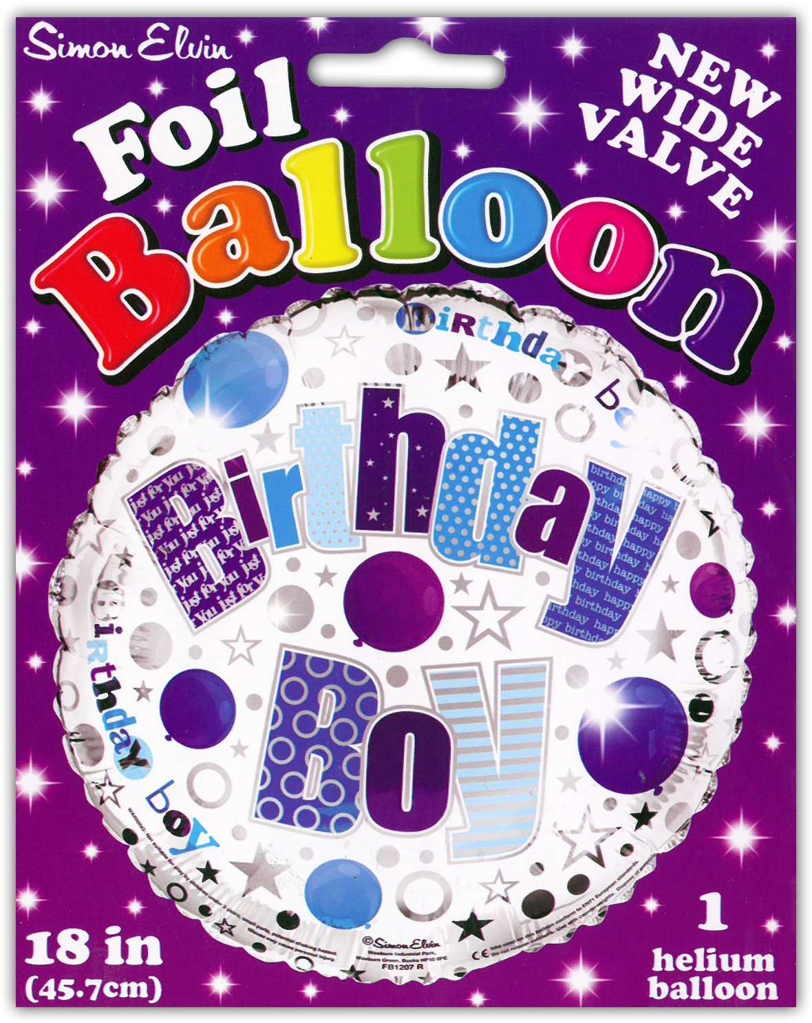 BALLOONS,Birthday Boy Helium Foil [Packs Only]