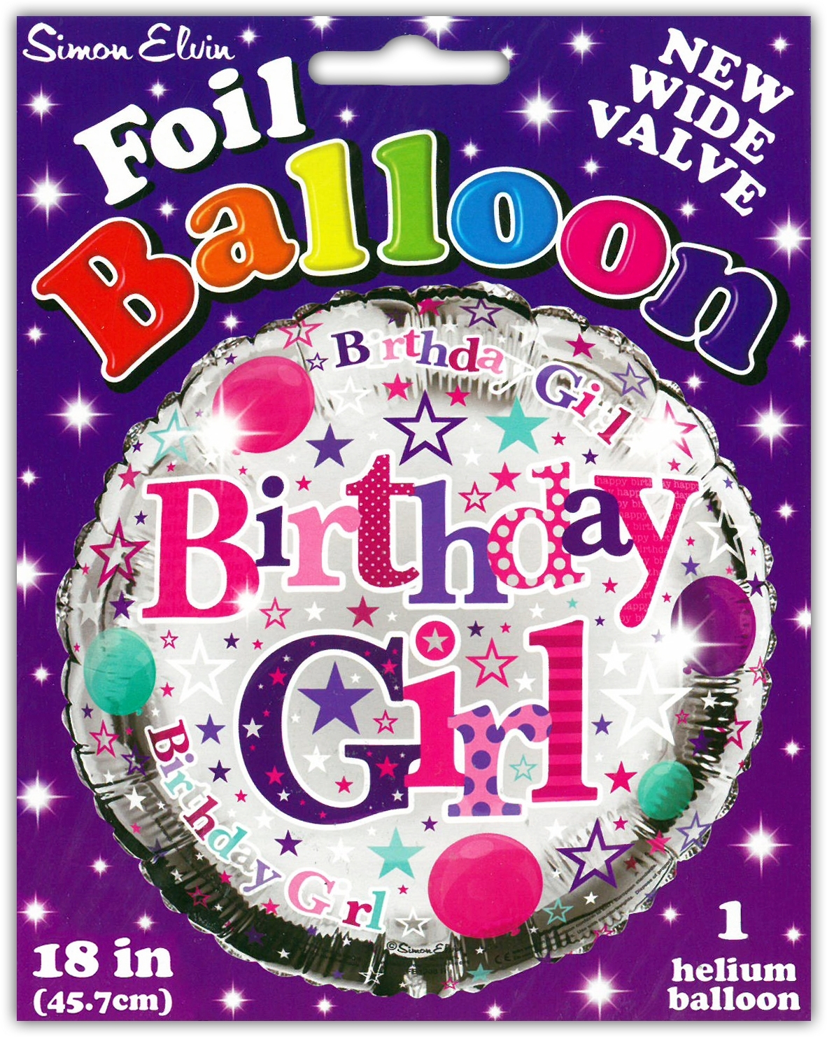BALLOONS,Birthday Girl Helium Foil [Packs Only]