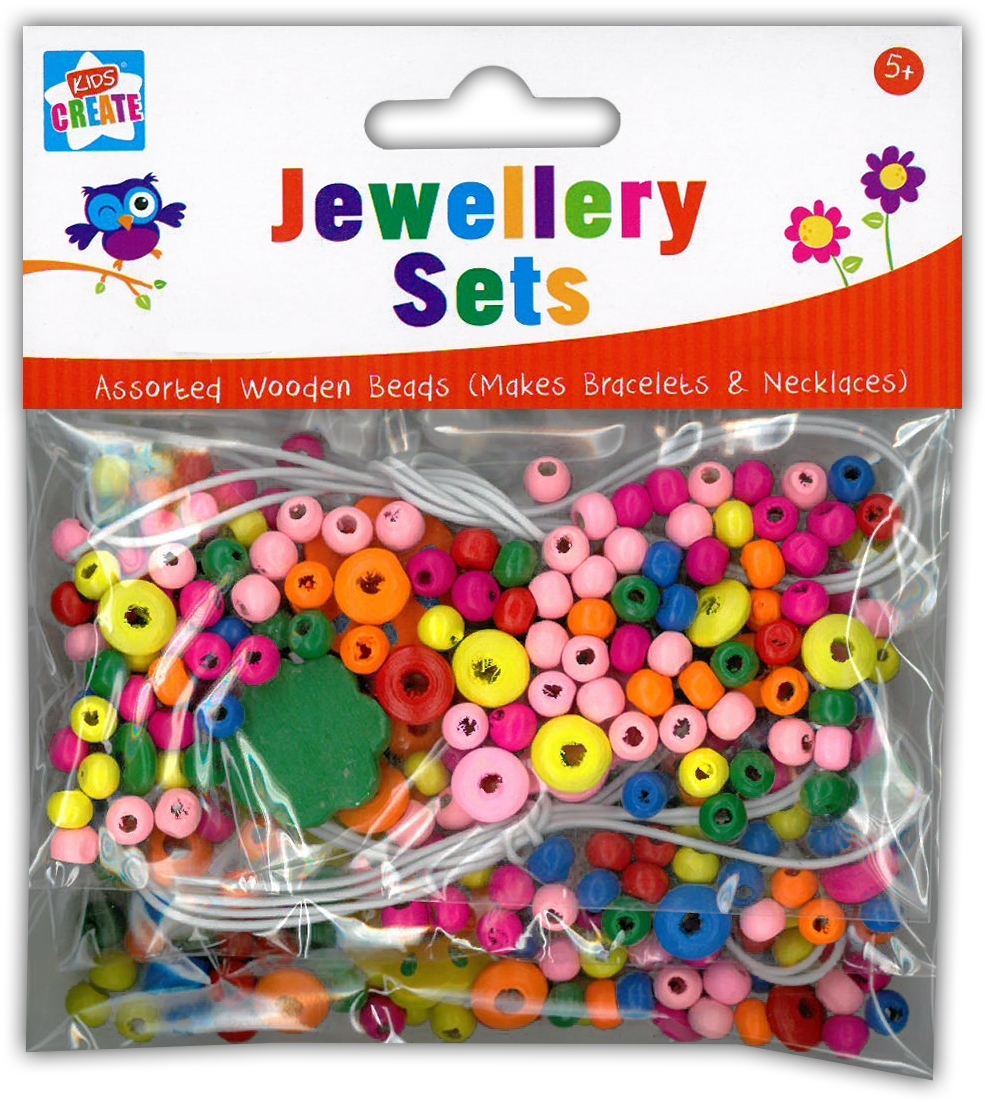 JEWELLERY SET,Wooden Beads H/pk [Splittable]
