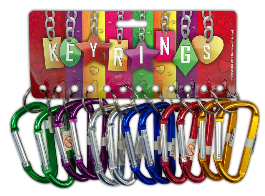 KEYRING, Carabiner Climbing Style 6 Asst.Cols [Packs Only]