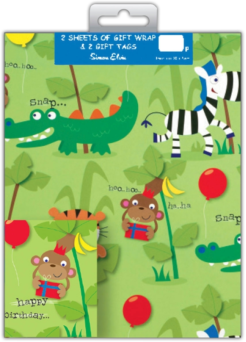 GIFT WRAP PACKETS,Jungle Animals Happy Birhday H/pk [Packs Only]