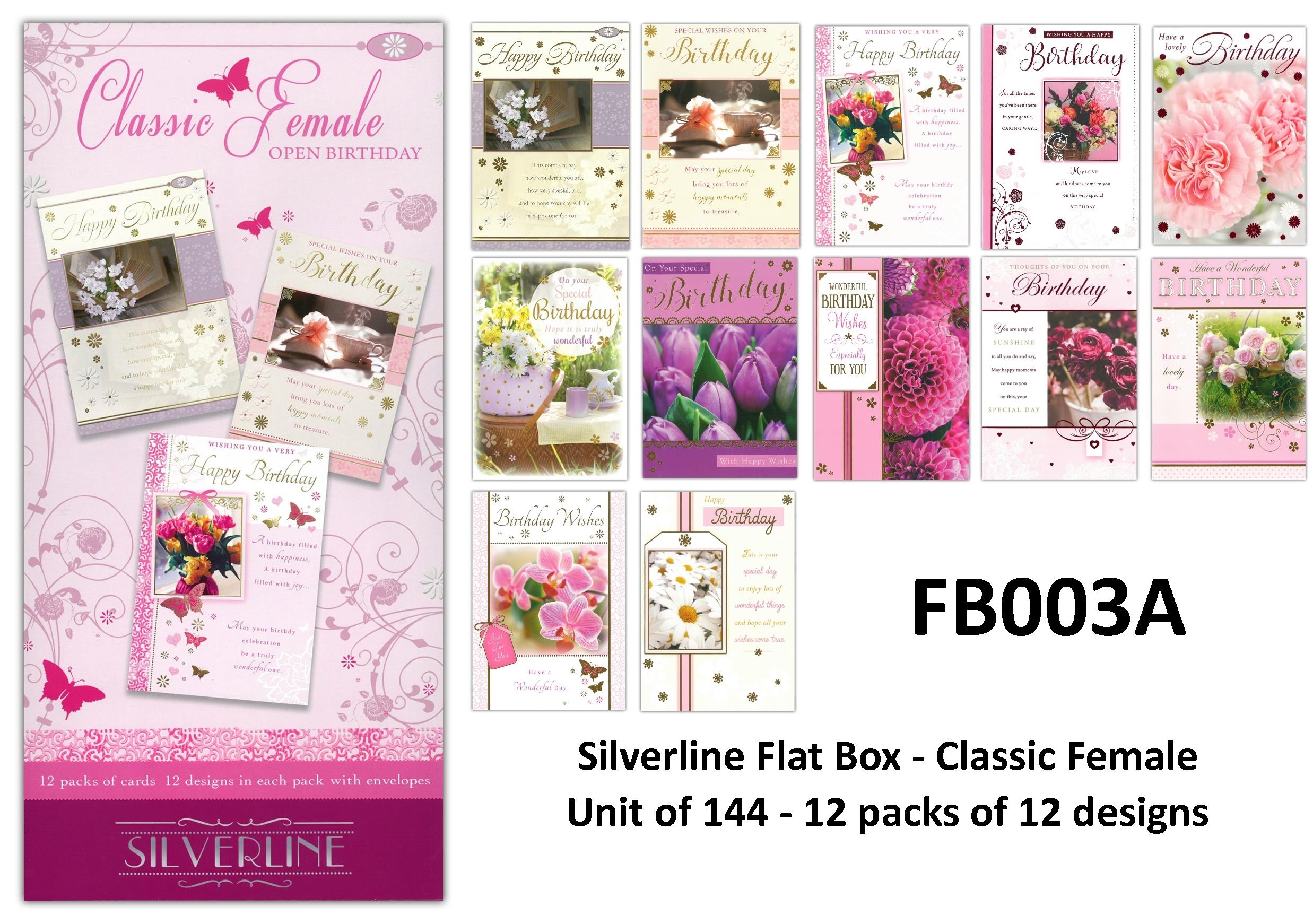 SILVERLINE FLAT BOX,Classic Female 144`s [Packs Only]