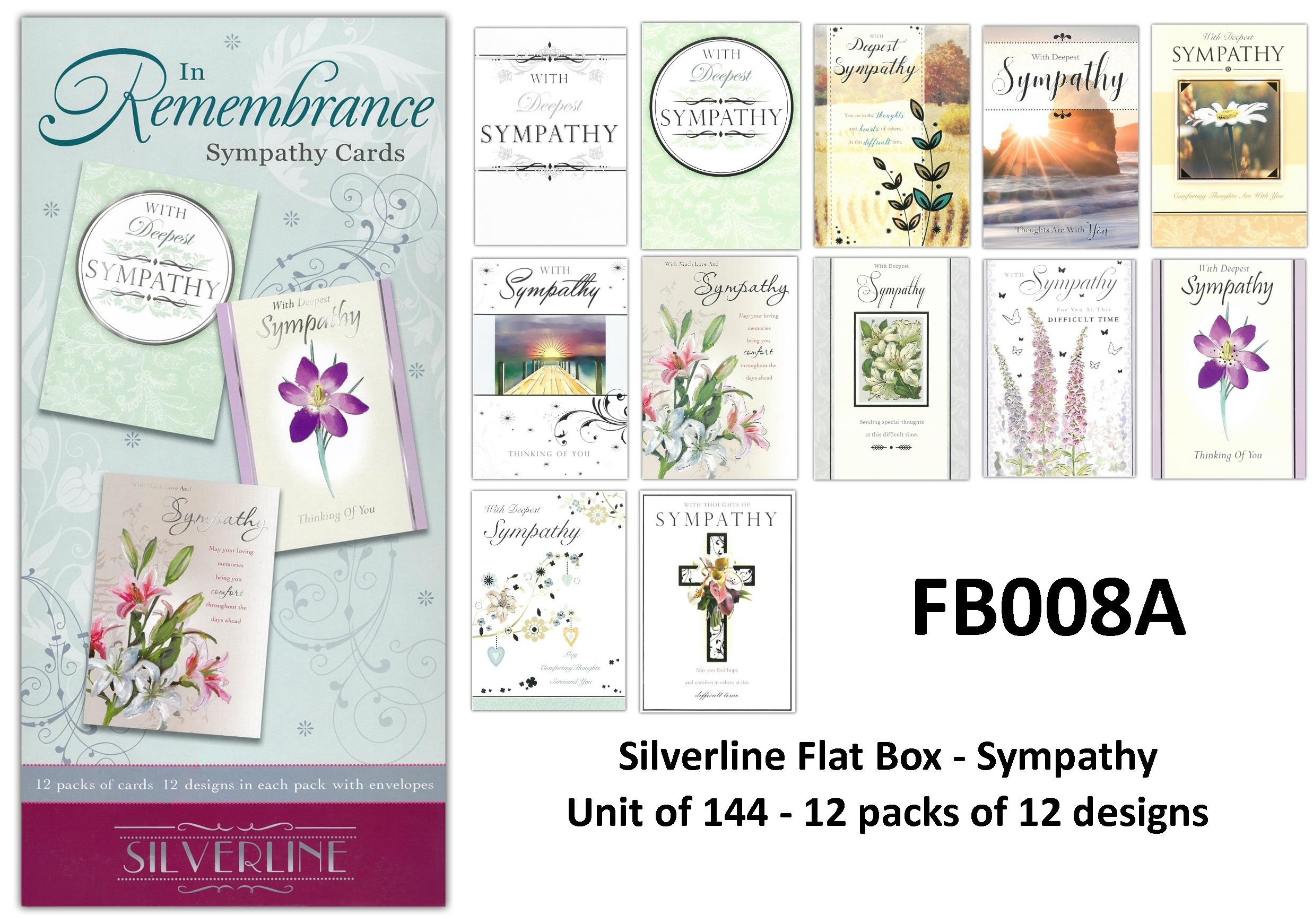 SYMPATHY FLAT BOX, 144`s In Remembrance, Silverline [Packs Only]