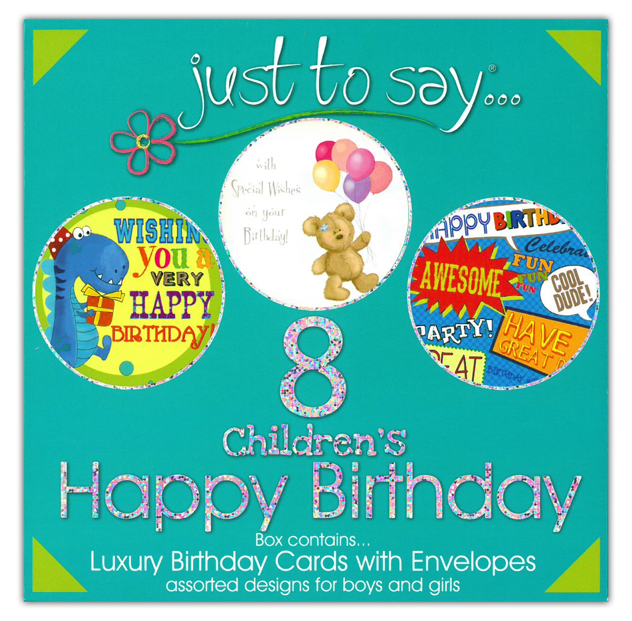 BIRTHDAY CARDS,Children`s 8`s Square (Was 1.99) [Splittable]