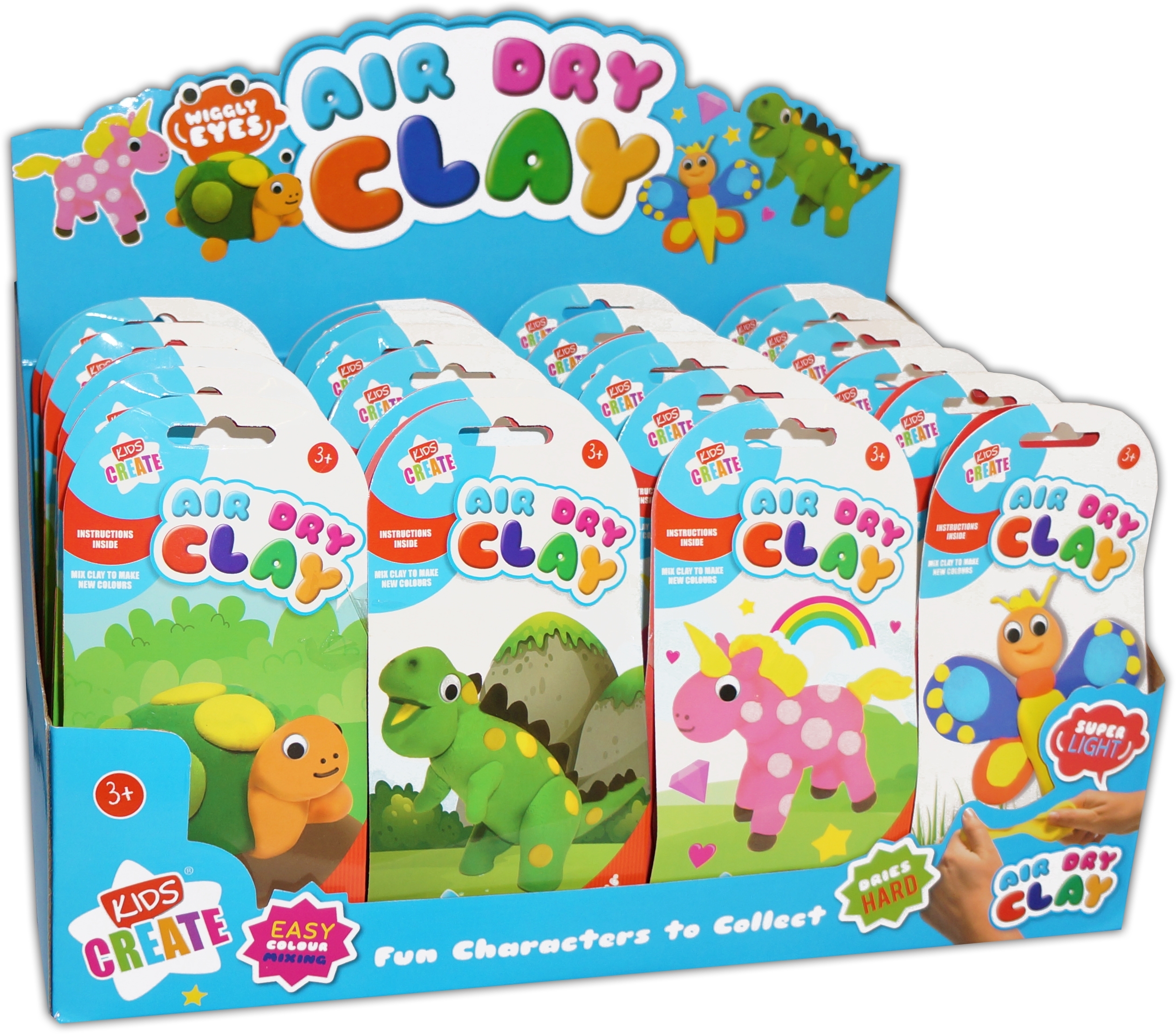 AIR DRY CLAY,4 Assorted H/pk CDU [Splittable]