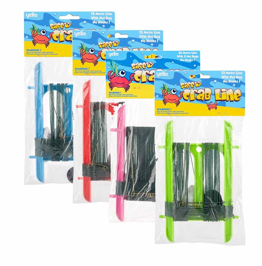 CRAB LINE,With Bait Bag, Med 13m Line H/pk [Splittable]
