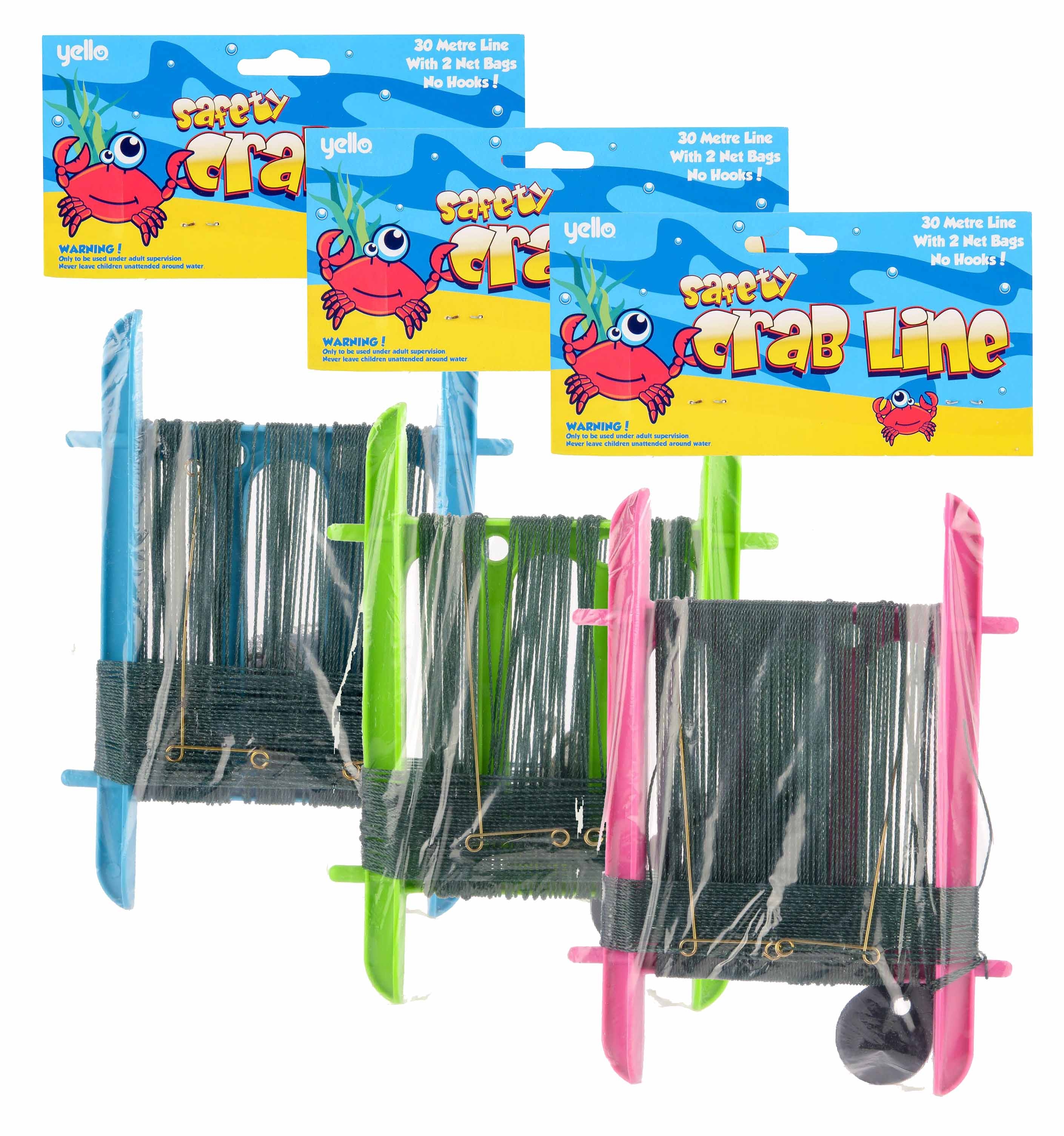 CRAB LINE,Lge + Bait Bags H/pk 30m Line [Splittable]