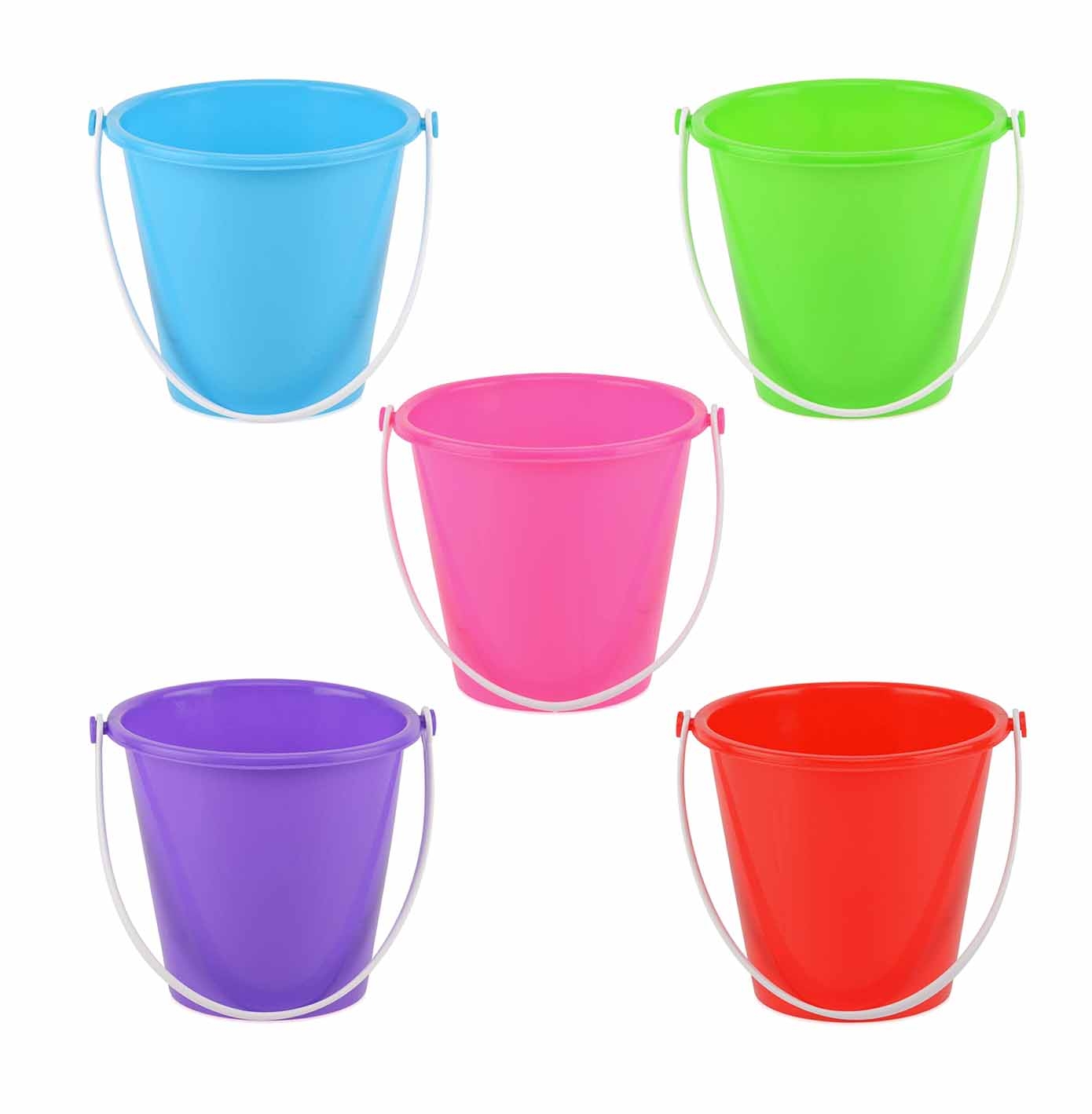 BUCKET,Round Sm 5.5in W.140 x H.130mm 5 Asst.Cols [Splittable]