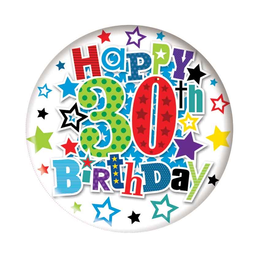 MEGA BADGE,Age 30 Unisex Stars [Packs Only]