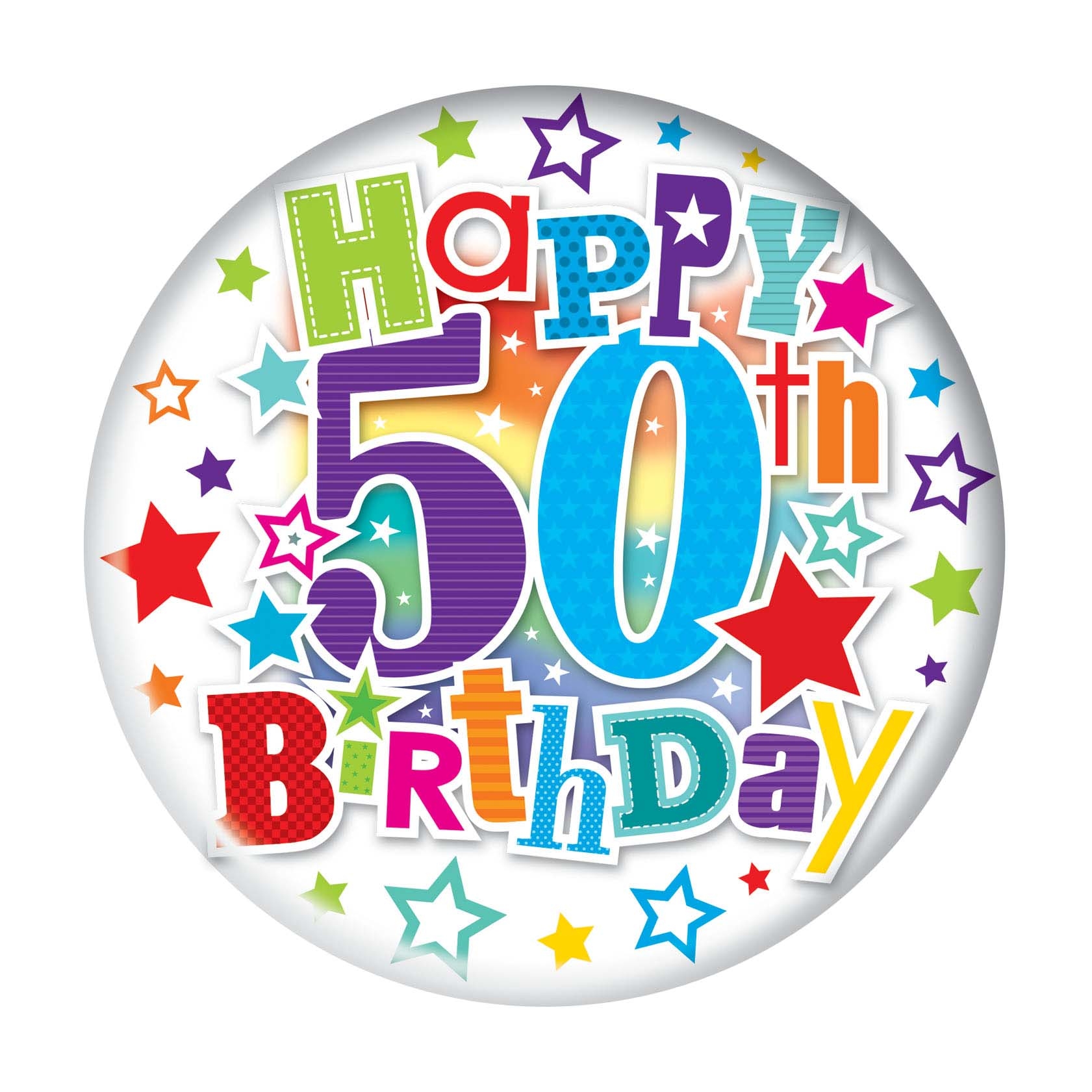 MEGA BADGE,Age 50 Unisex Stars [Packs Only]