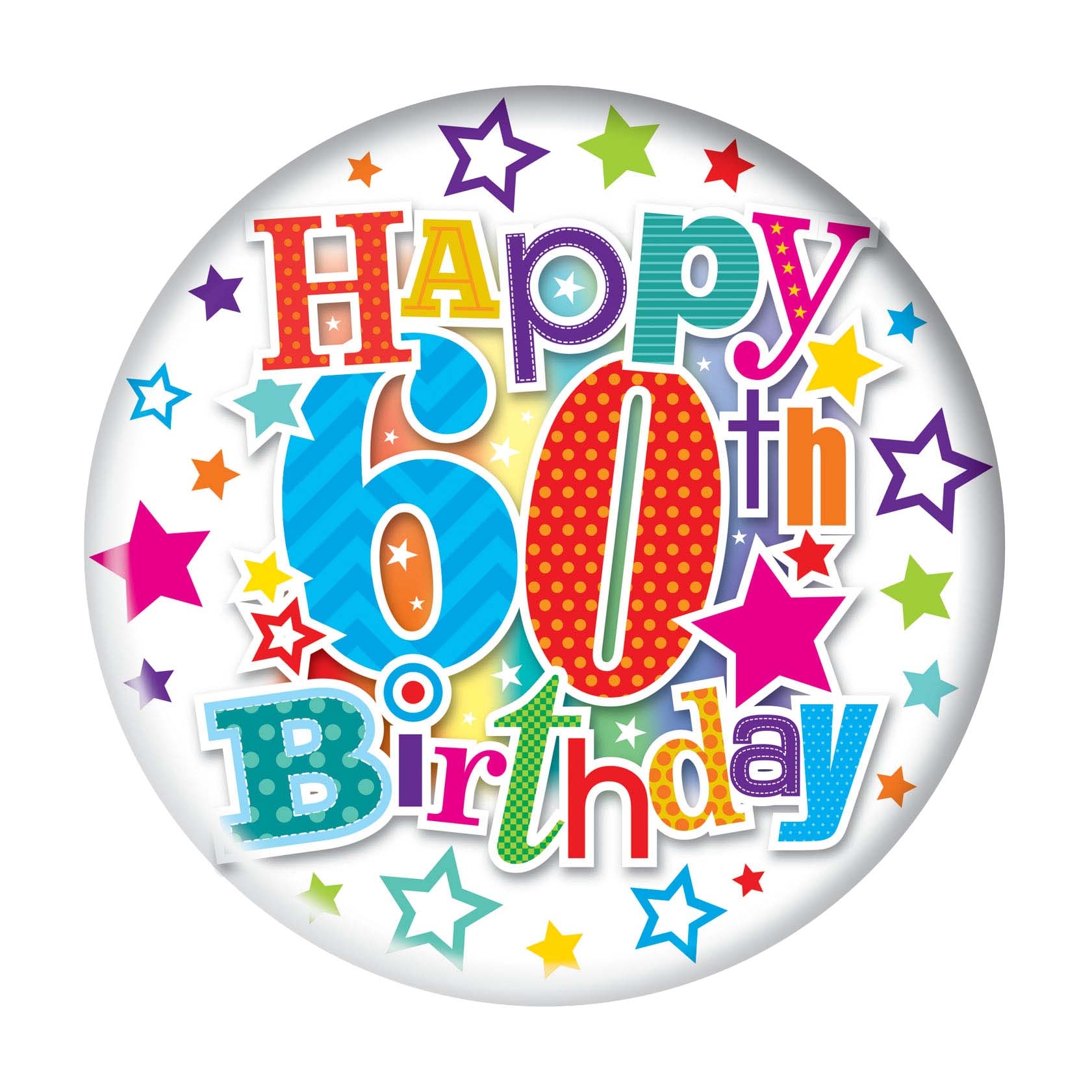 MEGA BADGE,Age 60 Unisex Stars [Packs Only]