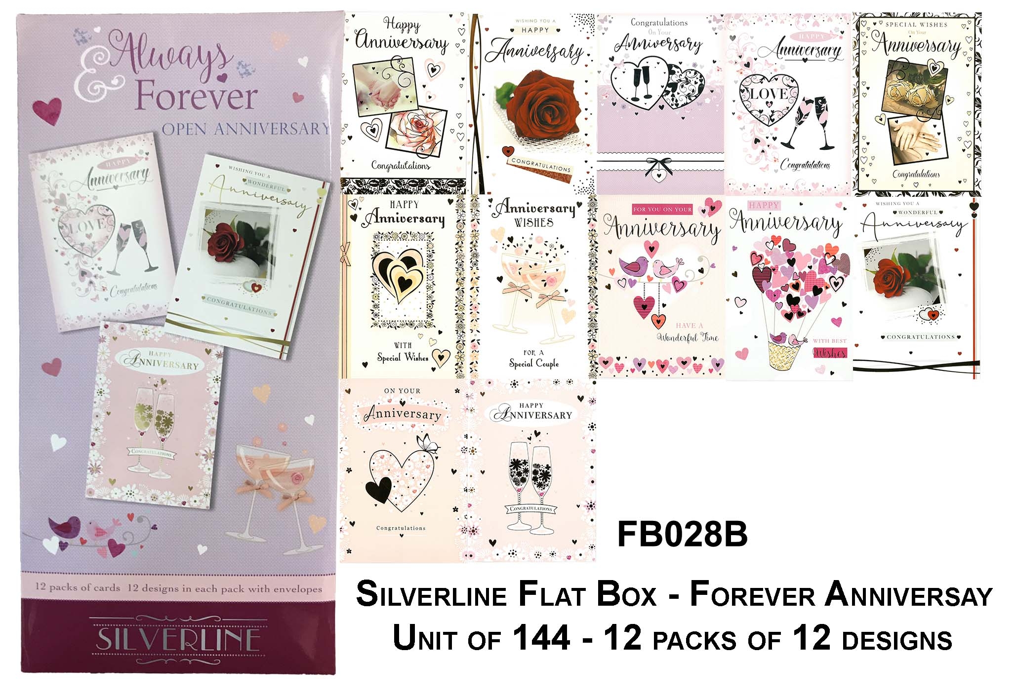 SILVERLINE FLAT BOX,Always & Forever,Anniversary Asst [Packs Only]