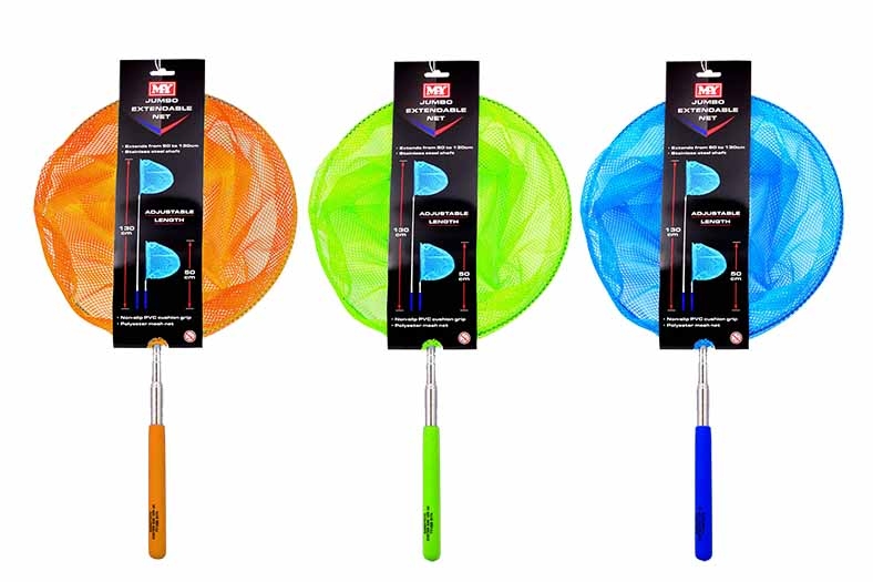 FISHING,SHRIMP NET,Extendable 30cm Head,L.1.3m Asst. Colours [Packs Only]