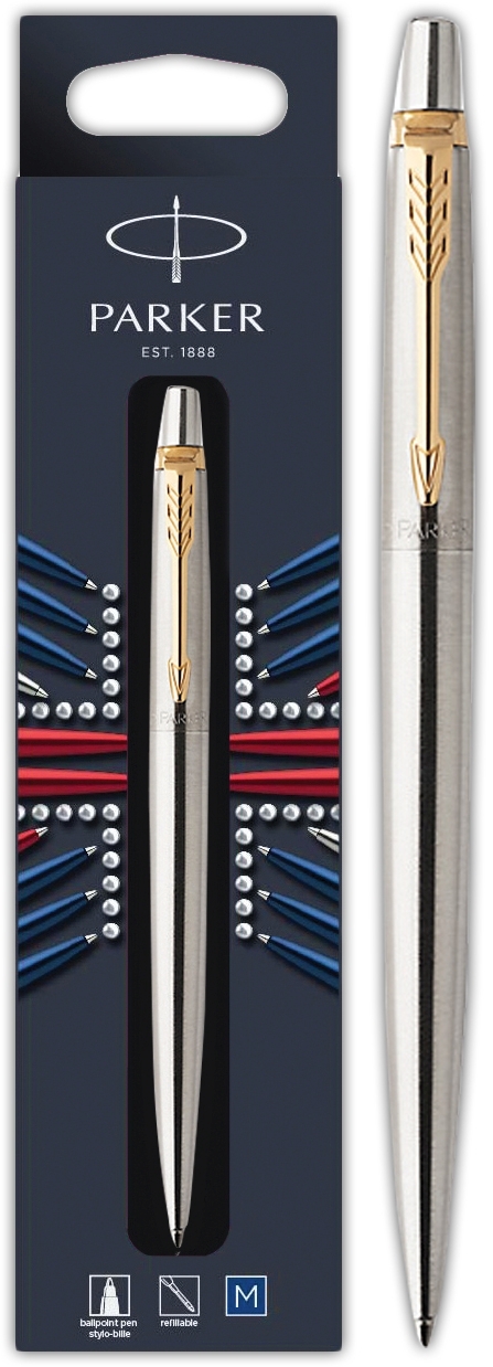 BALL PEN,Jotter Stainless Steel Gold Trim (Parker)