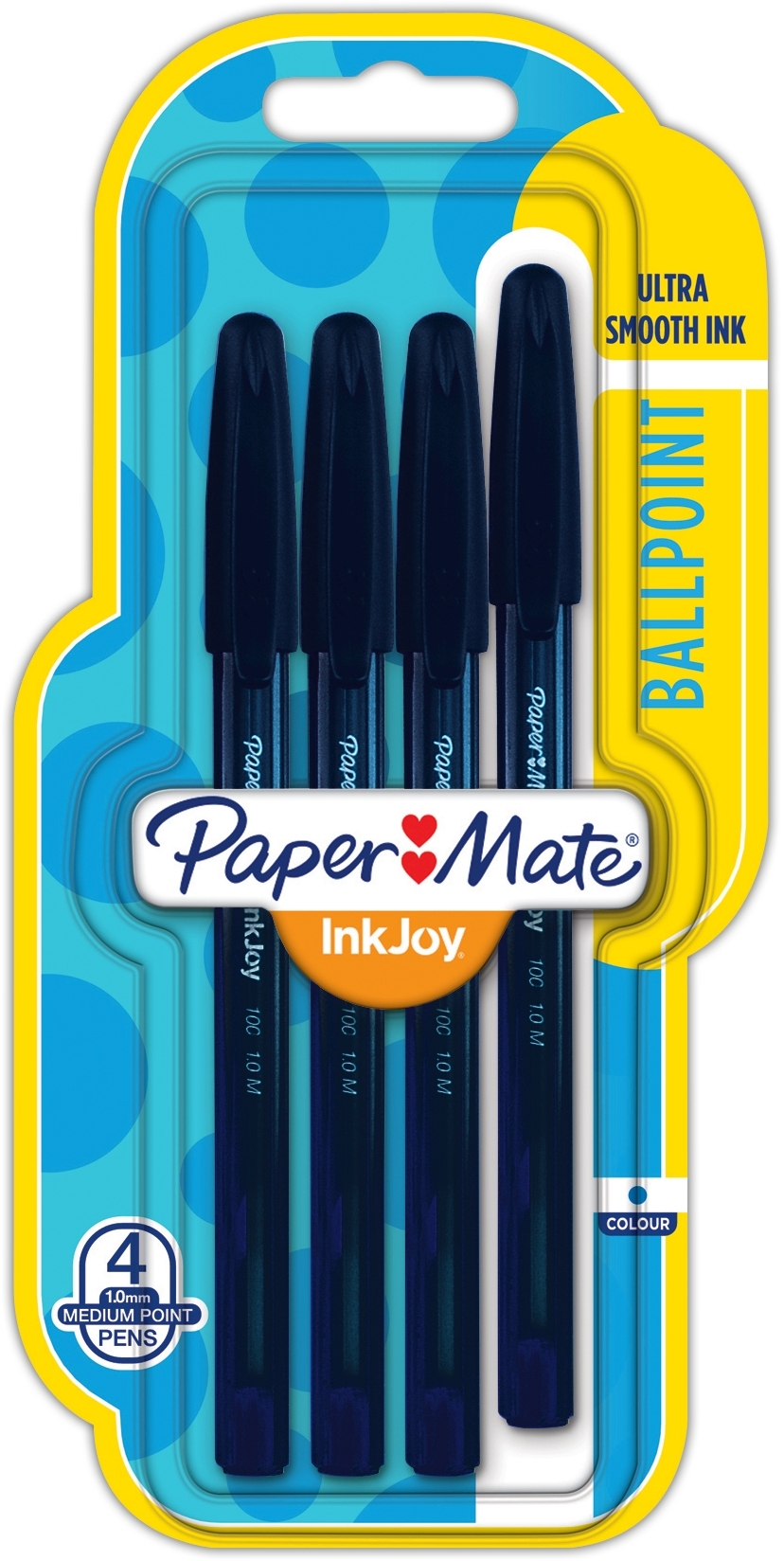 BALL PEN,InkJoy 100 Black 4`s I/cd (Papermate) [Splittable]