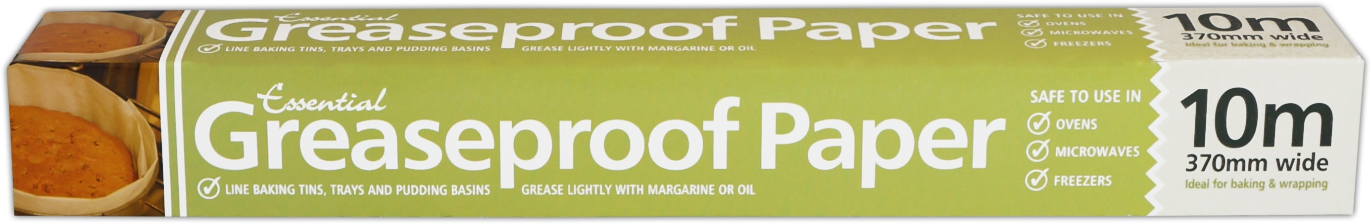 GREASEPROOF PAPER ROLLS,Boxed 370mm x 10m (Essential) [Splittable]