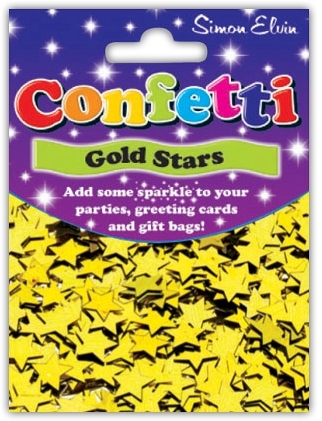 CONFETTI,Table Foil Stars Gold 11mm H/pk [Packs Only]