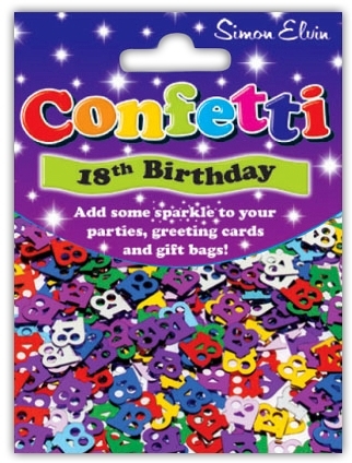 CONFETTI,Table Foil 18th H/pk [Packs Only]
