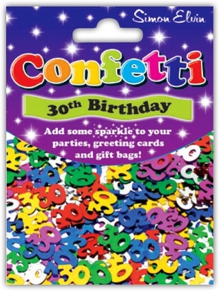 CONFETTI,Table Foil 30th H/pk [Packs Only]