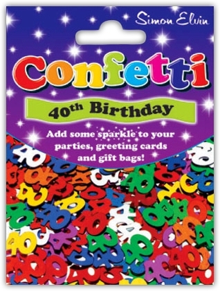 CONFETTI,Table Foil 40th H/pk [Packs Only]