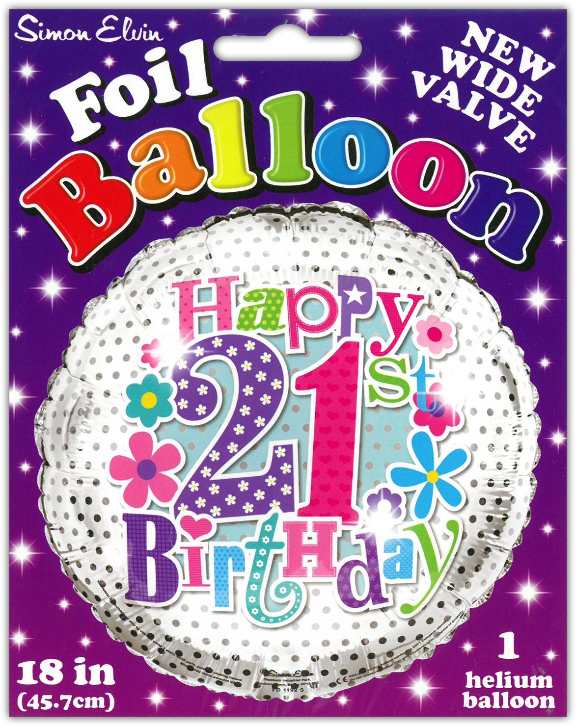 BALLOONS,Age 21 Female Helium Foil [Packs Only]