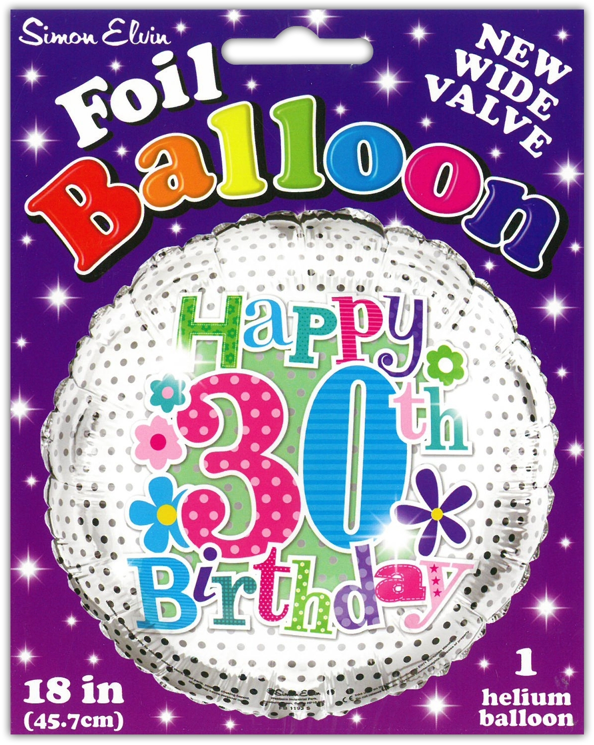 BALLOONS,Age 30 Female Helium Foil [Packs Only]