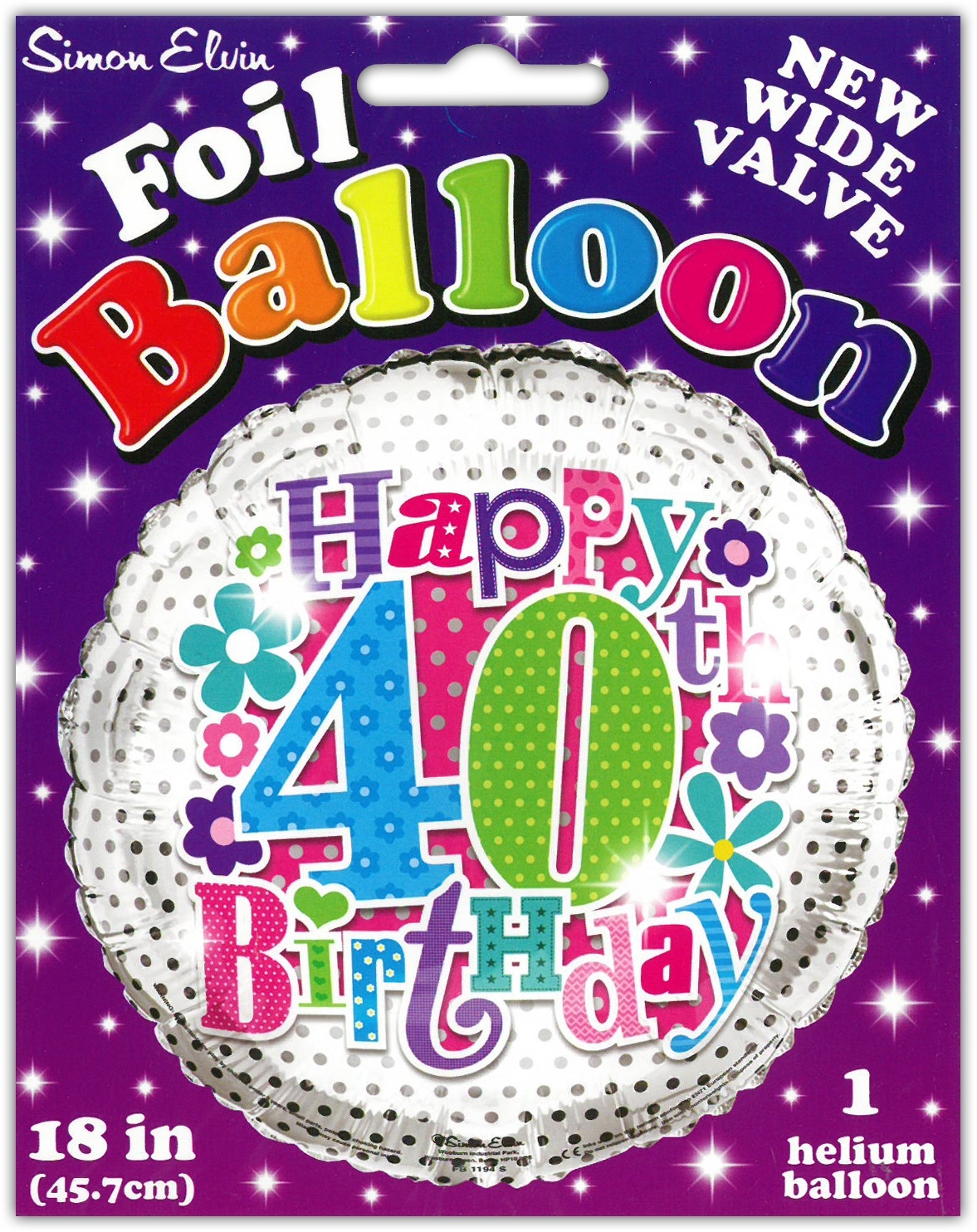 BALLOONS,Age 40 Female Helium Foil [Packs Only]