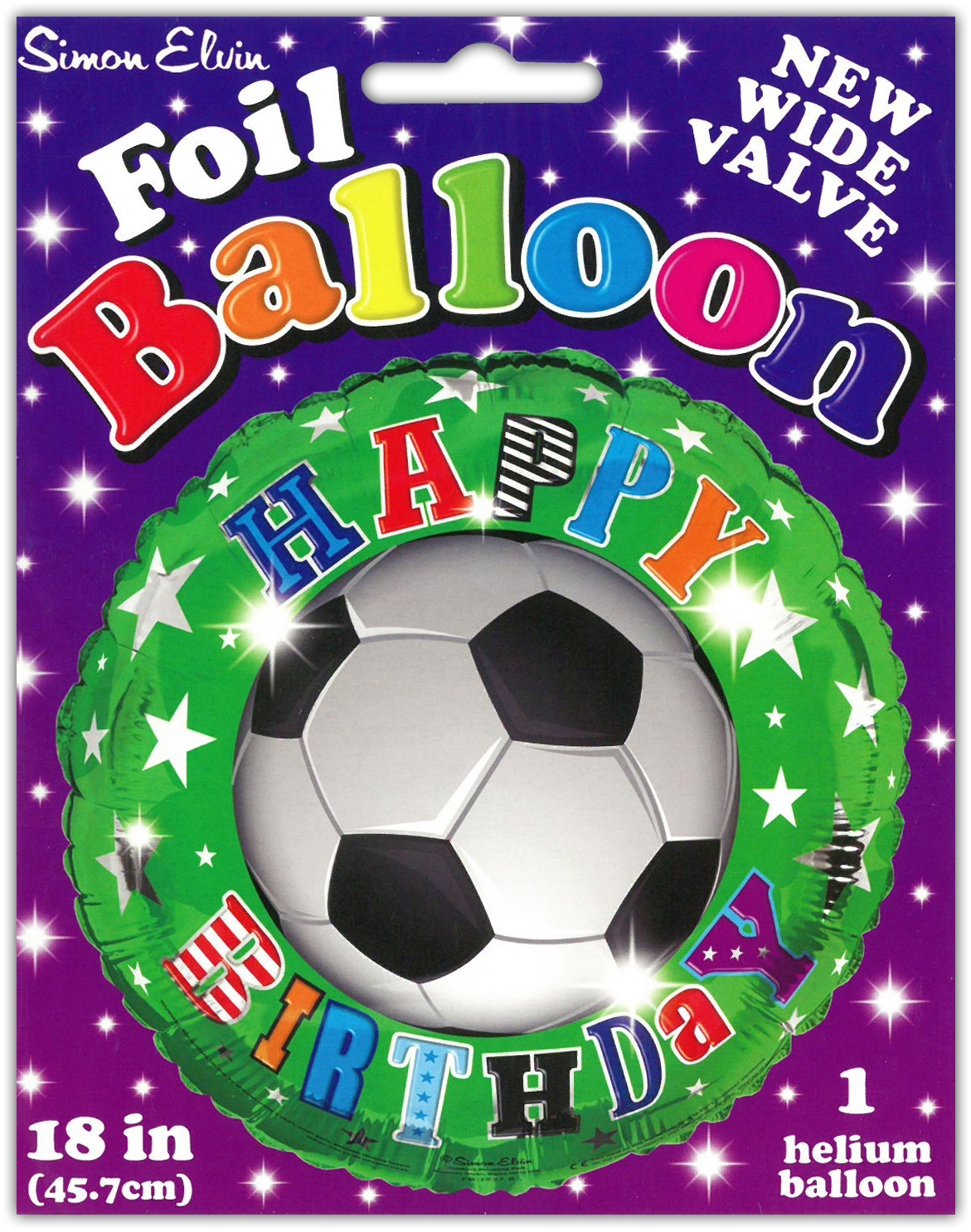 BALLOONS,Happy Birthday Football Helium Foil [Packs Only]