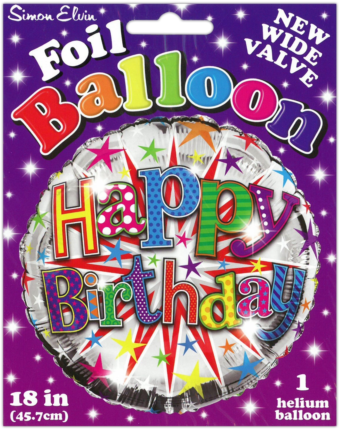 BALLOONS,Happy Birthday Helium Foil [Packs Only]