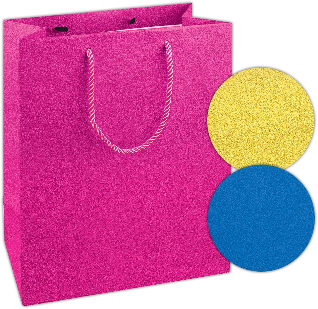 GIFT BAG,Glitter,3 Asst.Medium & White Tissue Paper(Was 1.69) [Packs Only]