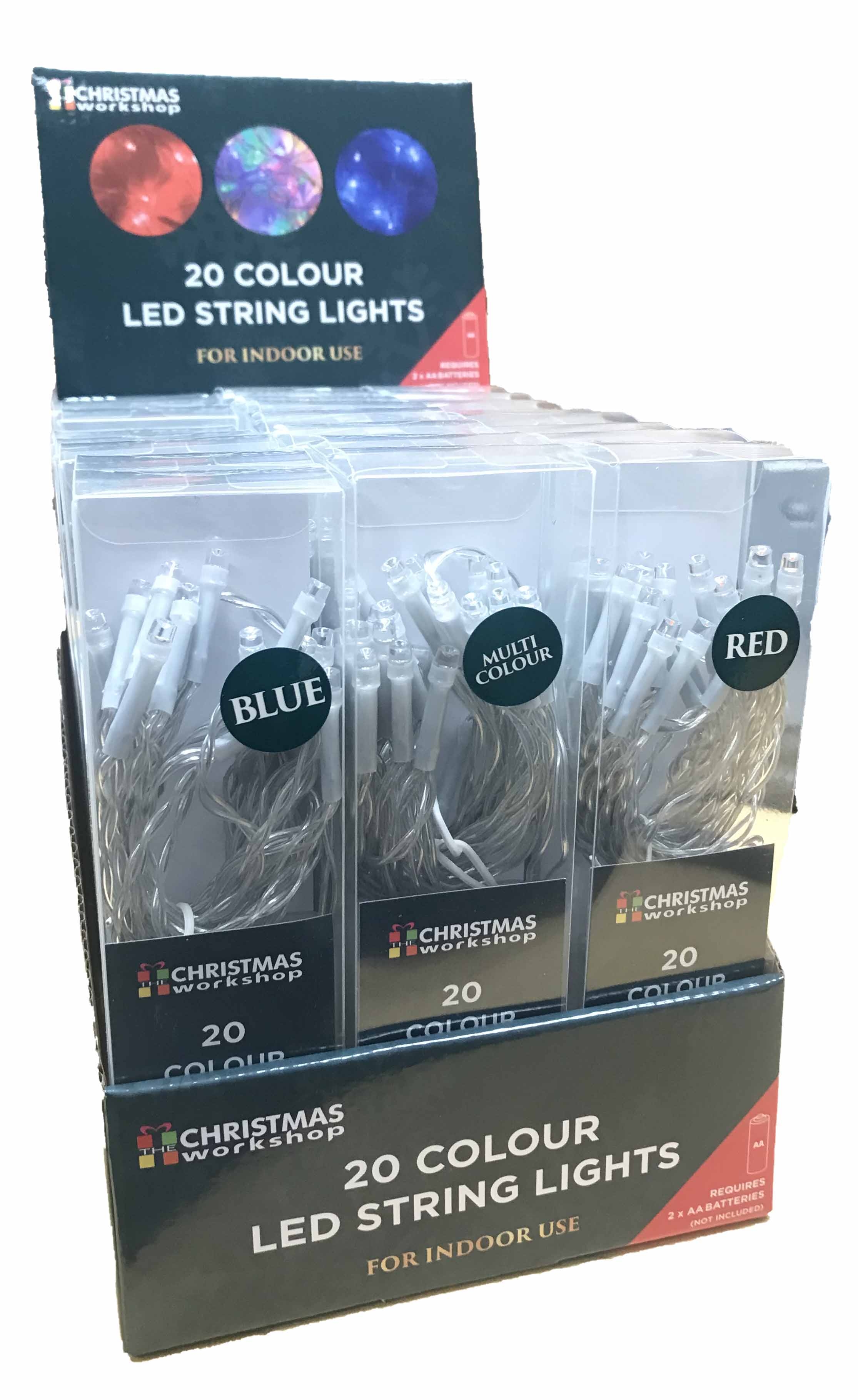 LIGHTS,LED Multi Coloured Battery Operated 20`s CDU [Splittable]