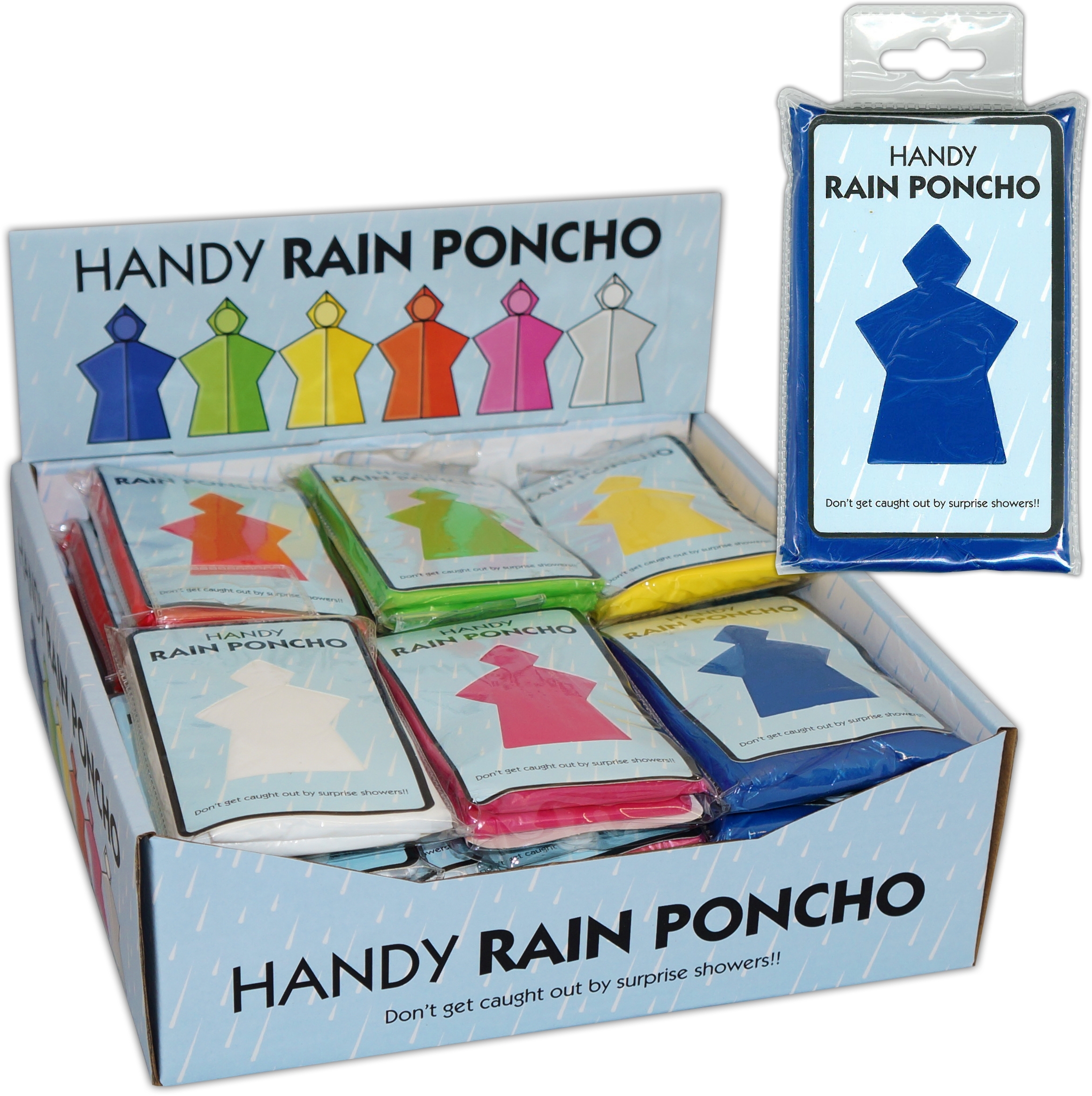 HANDY RAIN PONCHO Asst Col. CDU [Packs Only]