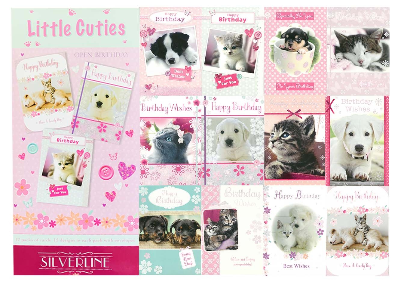 SILVERLINE FLAT BOX,Little Cuties,Kittens & Puppies [Packs Only]