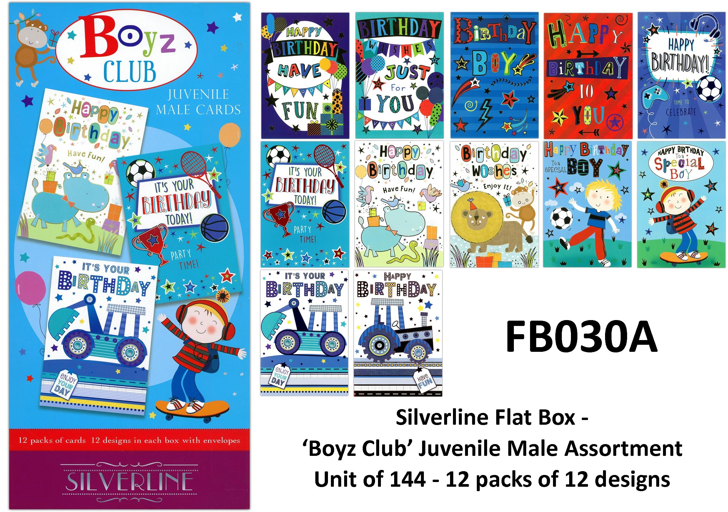 SILVERLINE FLAT BOX,Boyz Club Asst Boys Cards 144`s [Packs Only]