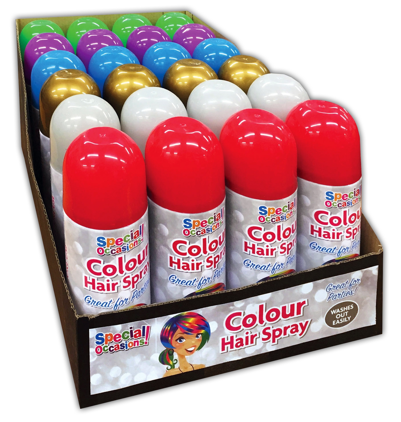 HAIRSPRAY AEROSOL 6 Assorted Colours 200ml [Splittable]