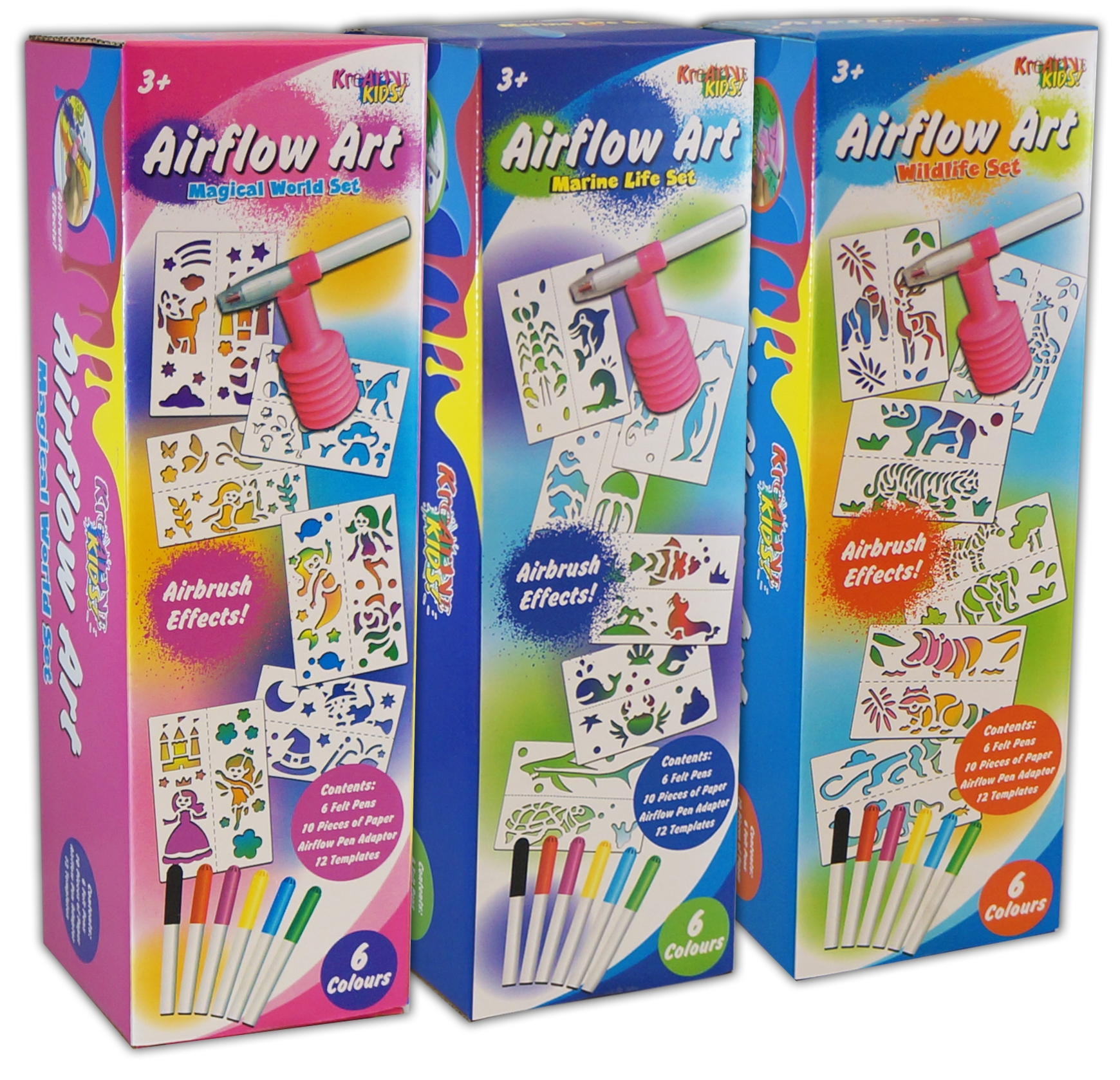 AIRFLOW ART SET,Airbrush Effect,Age3+,Bxd. (WAS £4.49) [Splittable]
