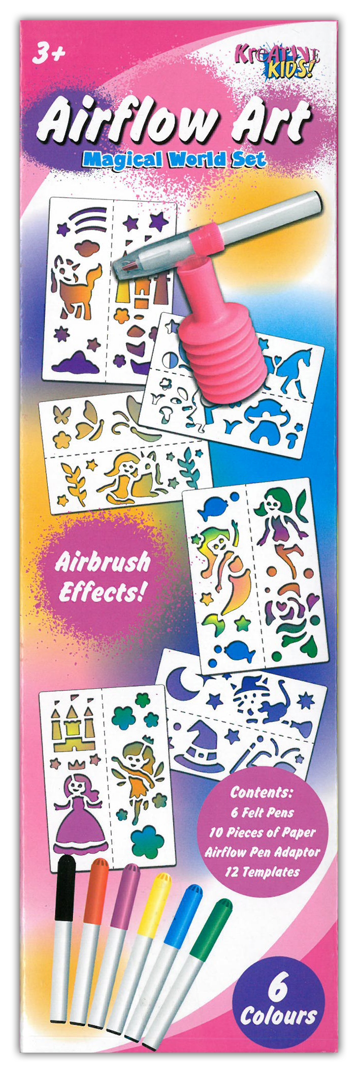 AIRFLOW ART SET,Airbrush Effect,Age3+,Bxd. (WAS £4.49) [Splittable]