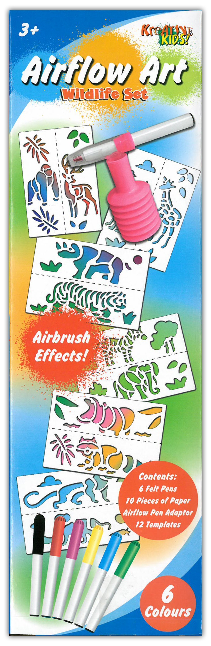 AIRFLOW ART SET,Airbrush Effect,Age3+,Bxd. (WAS £4.49) [Splittable]