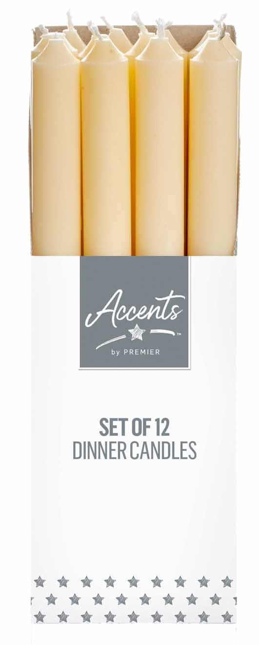 CANDLE,Dinner, Ivory, 25cm CDU [Packs Only]