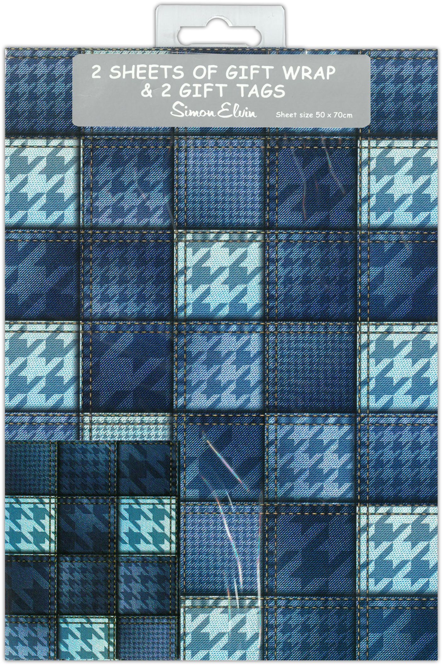 GIFT WRAP PACKETS,Blue Squares H/pk [Packs Only]
