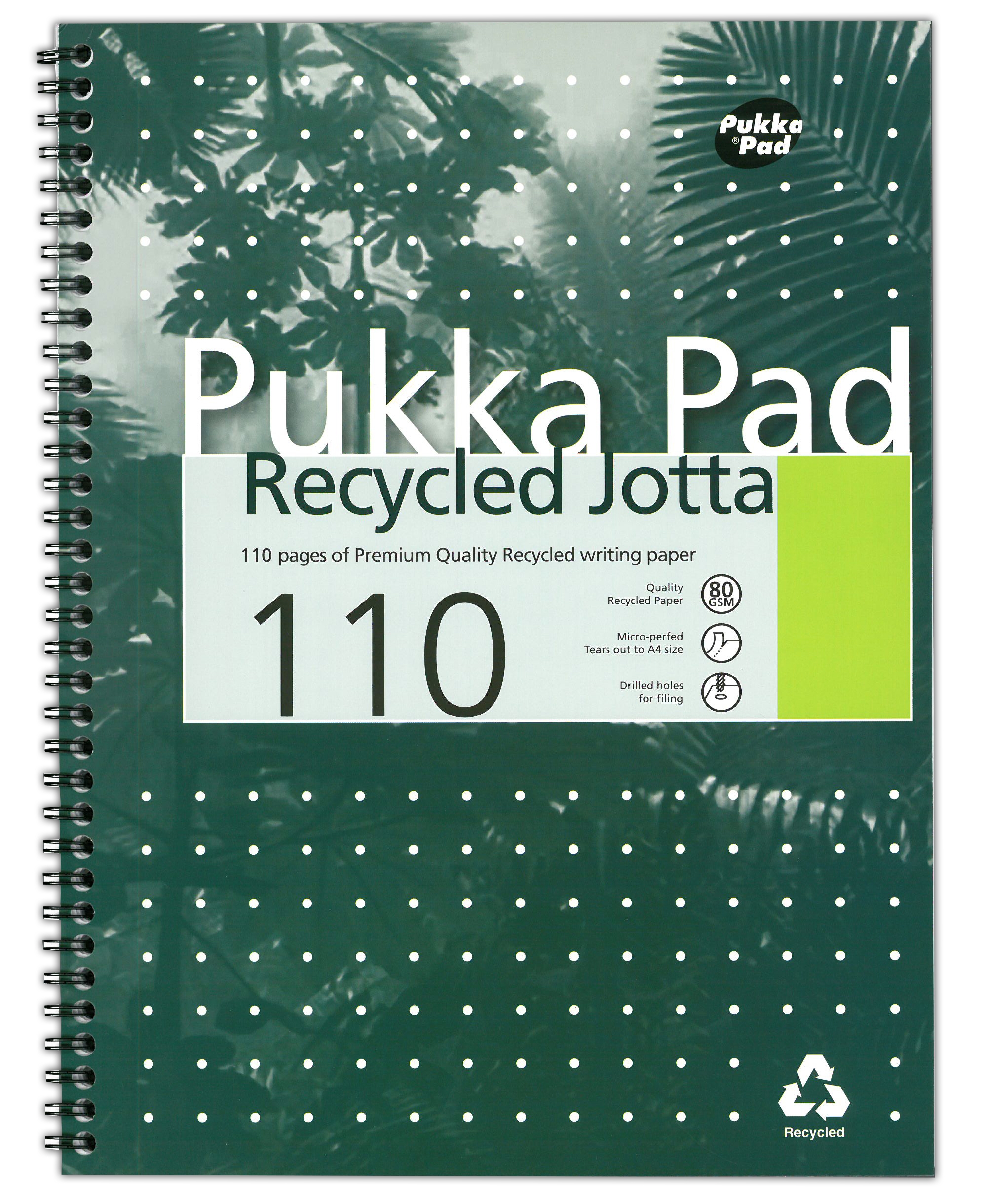 NOTEBOOK,Recycled,Pukka Pad Twin Wire,110 Pages 80gm A4+ [Packs Only]