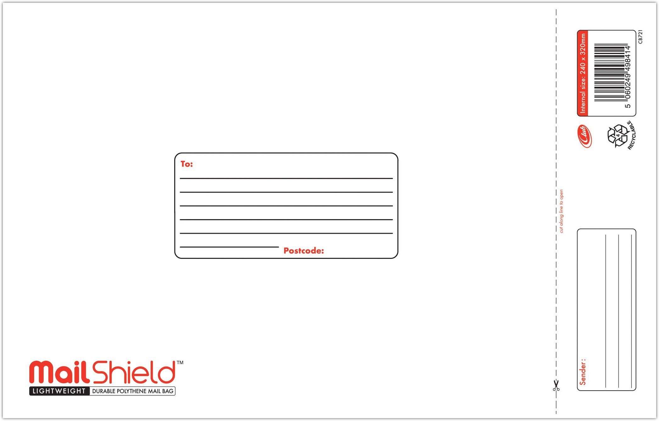 MAIL BAG,MailShield Poly 24x32cm (Medium) 50 Micron [Packs Only]