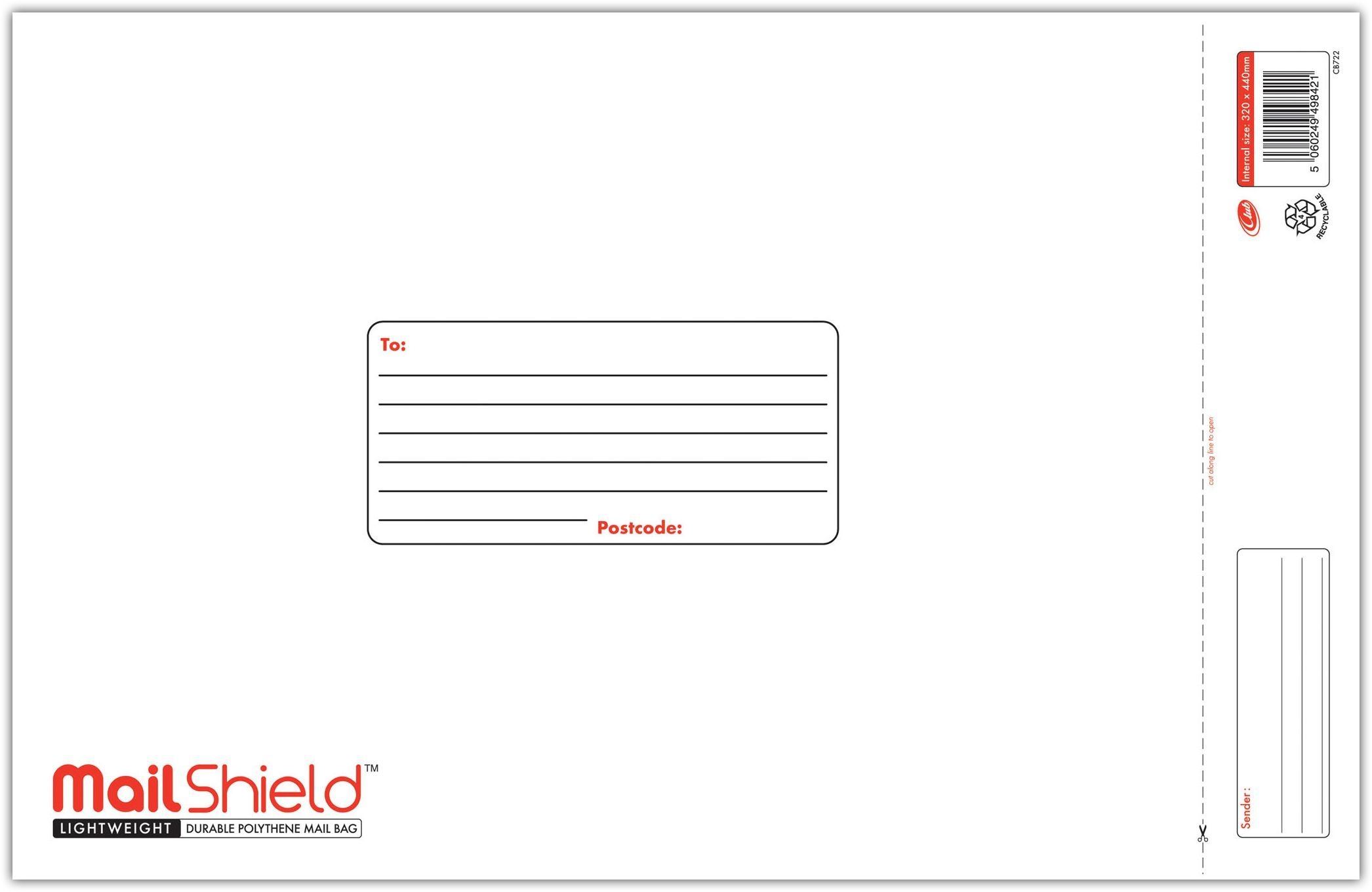 MAIL BAG,MailShield Poly 32x44cm (Large) 50 Micron [Packs Only]