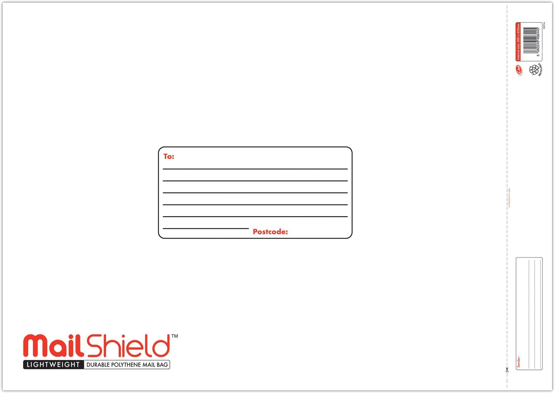 MAIL BAG,MailShield Poly 50x65cm (Jumbo) 50 Micron [Packs Only]