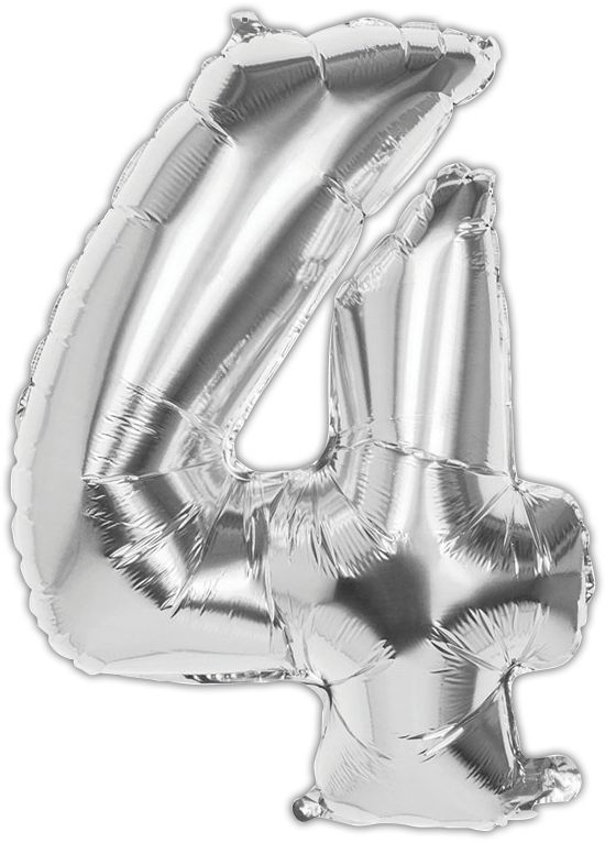 BALLOONS,Number 4 Silver 34